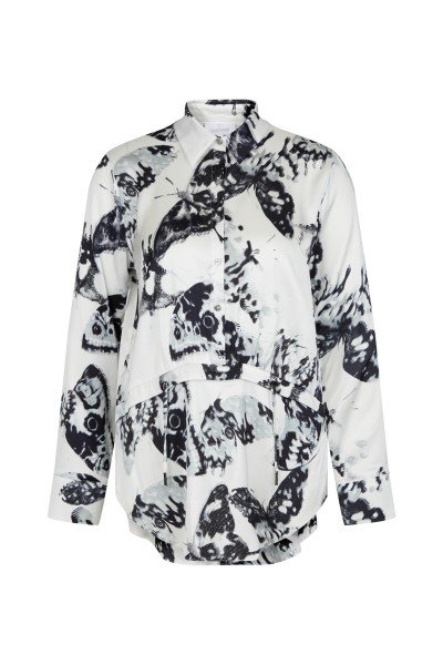 Shirt blouse with butterfly print