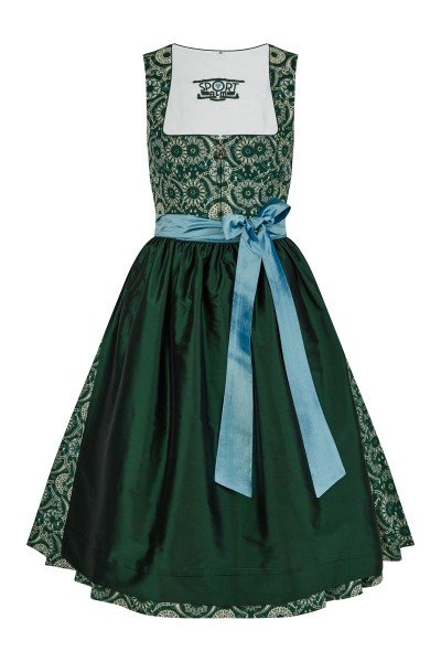 Stylish midi-length dirndl with high-quality all over handprint