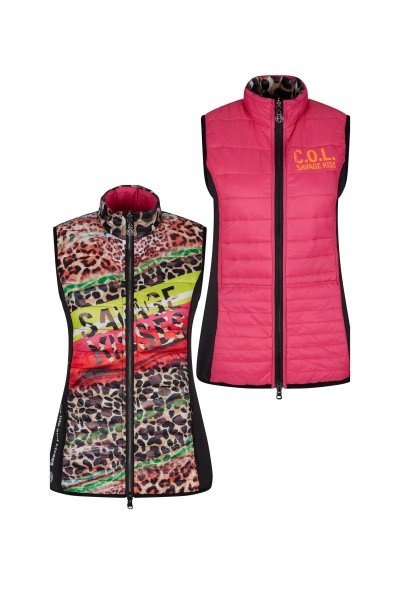 Reversible quilted vest in high quality nylon