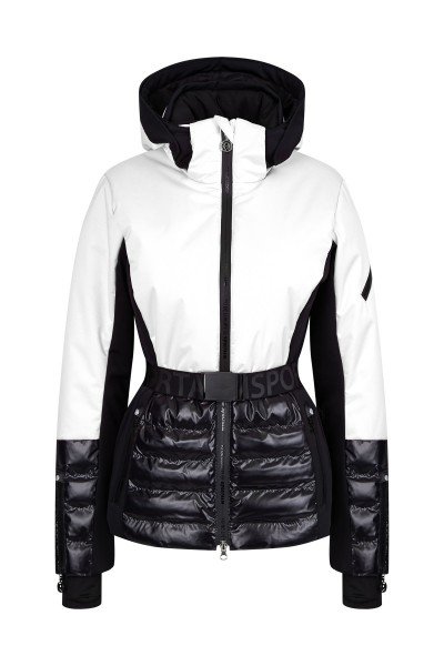  Ski jacket in a casual material mix with waist belt