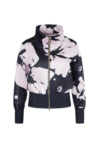 Fashionable blouson in printed jersey fabric