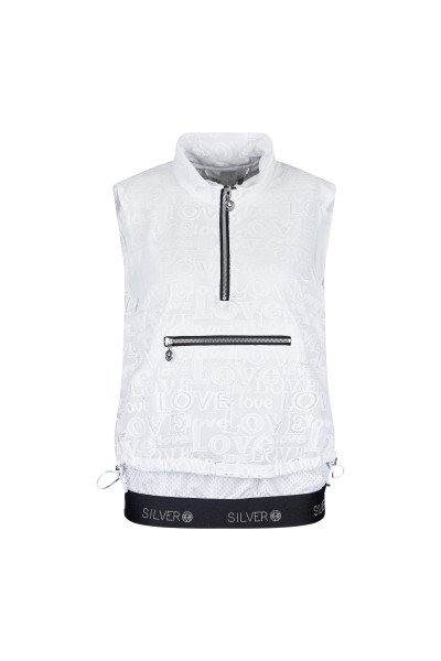 Light and airy vest made of an innovative mix of materials in a trendy layered look