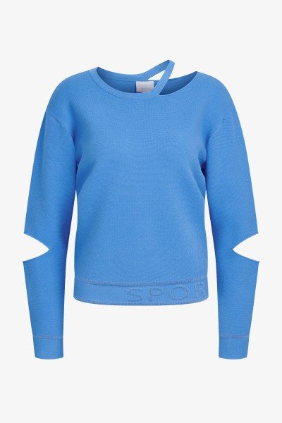 Knitted jumper with neckline
