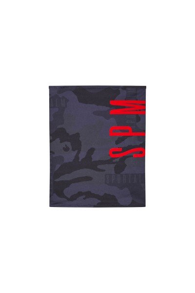 Lightweight jersey loop scarf with camouflage all-over print