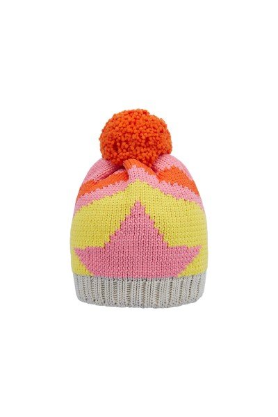 Chunky knit hat with intarsia
