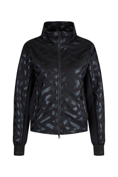 Short cut trainer jacket with graphic pattern