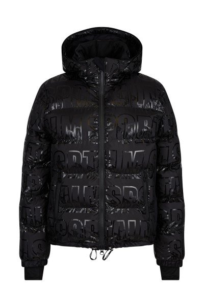 Real down jacket made of shiny letters