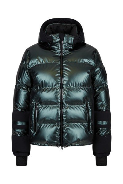 Real down jacket with stripe detail