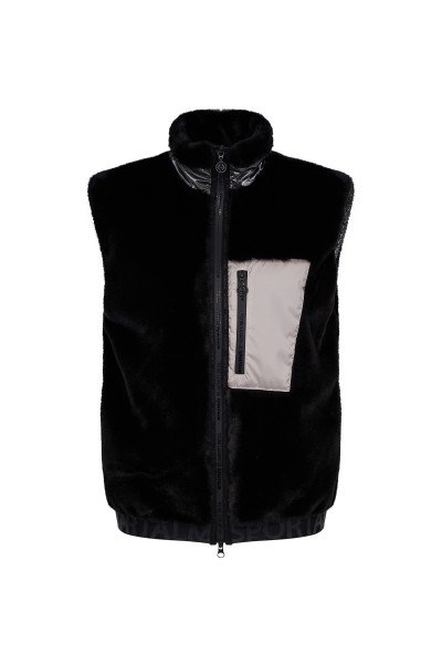 Plush vest with patch pocket