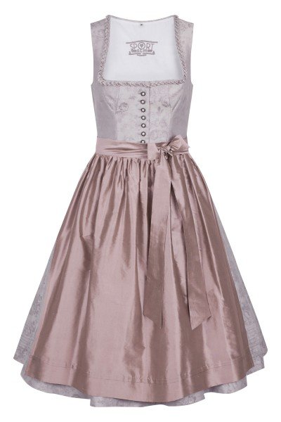 Pastel colored dirndl with handmade hearts on the neckline
