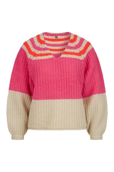 Airy summer pullover with block stripes