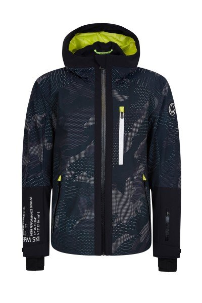 Ski jacket with transfer print