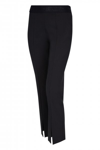 Straight trousers with ankle slit 