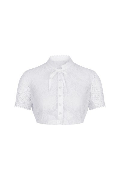 High-neck dirndl blouse made from high-quality lace
