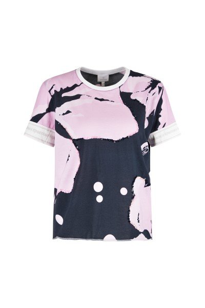 Loose T-shirt in light jersey quality with floral print