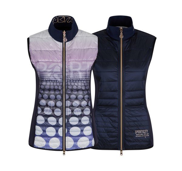 Top fashion reversible vest with knit collar
