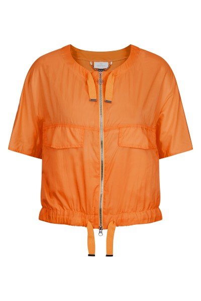 Fashionable sporty short-sleeved jacket made from a summery mix of materials