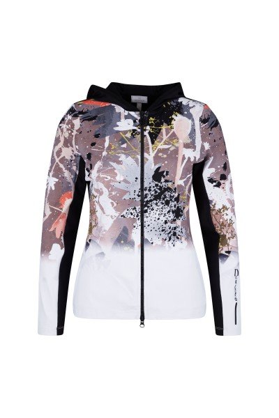 Sportive jersey jacket with floral all-over print 