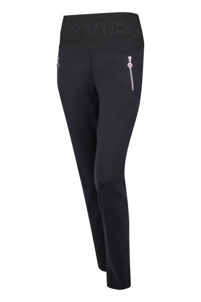 Casual stretch trousers with wide waistband