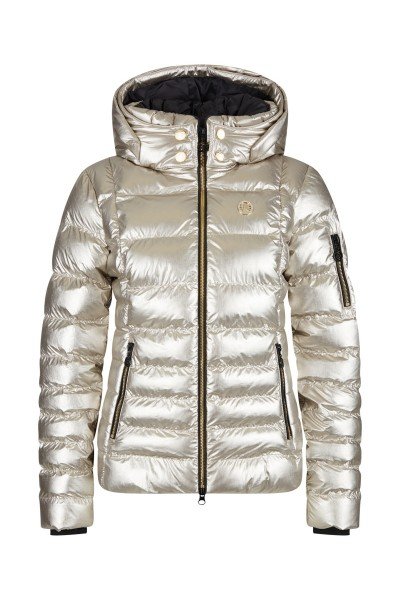  Real down jacket made of metallic nylon
