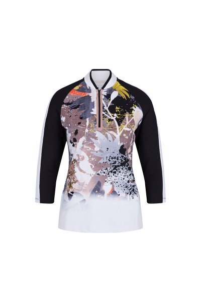 ¾ Golf shirt with floral print 