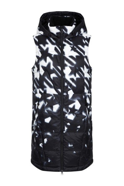 Quilted waistcoat with abstract all-over houndstooth print