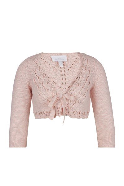 Traditional knitted bolero with three-quarter sleeves