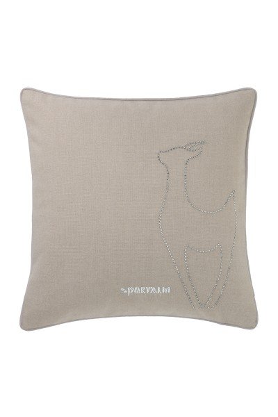 Decorative cushion cover with rhinestone fawn