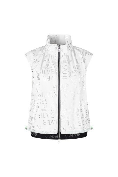 Highly fashionable, airy vest in printed nylon