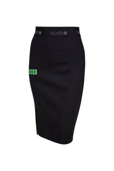 Narrow pencil skirt with open edges