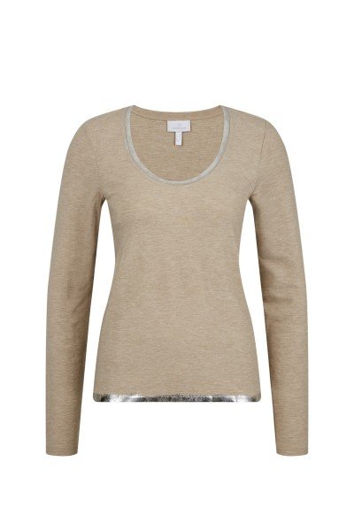 Long-sleeved shirt in soft jersey quality in mélange