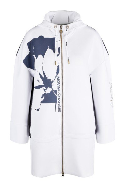 Sporty sweat jacket in modern oversize look and large hood