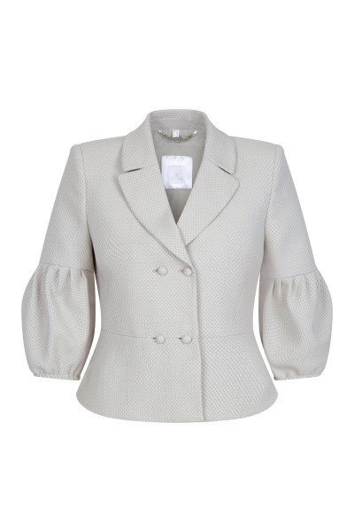 Lapel jacket with exclusive sleeve shape