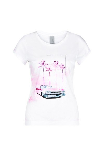 Classic t-shirt with print motif and opulent details