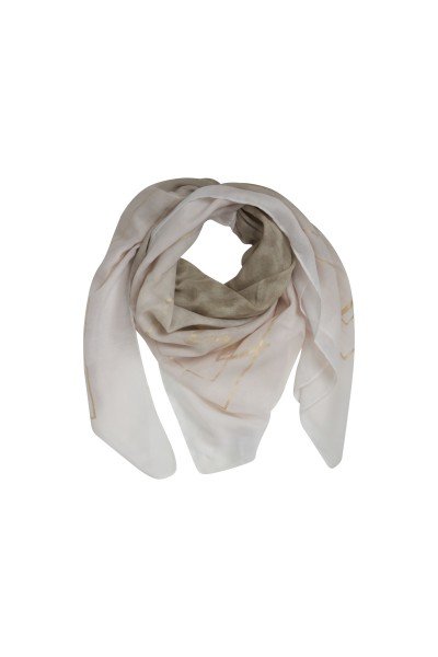 elegant scarf with leo print and metallic details