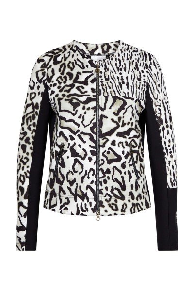 Trendy jersey jacket from a combo of animal prints