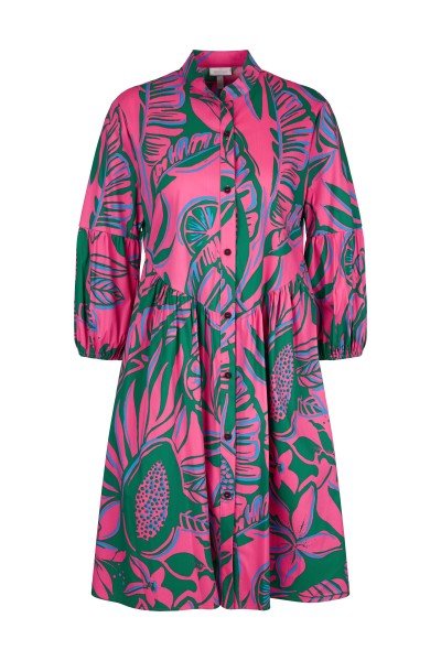 Printed casual blouse dress with sophisticated sleeves
