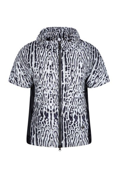 Stylish padded vest with short sleeves in trendy animal print