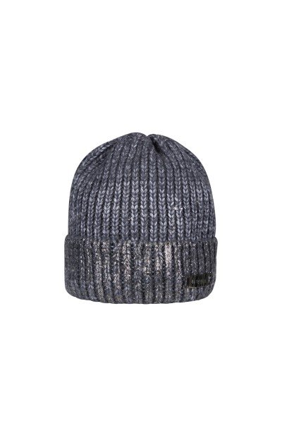 Fashionable chunky knit beanie hat with transfer print