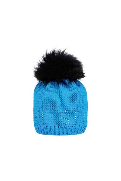 Chunky knit hat with real fur
