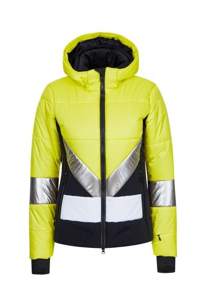Colourblock ski jacket with ice gold accents