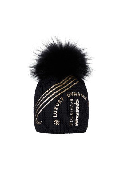  Chunky knit hat with ice gold transfer motif
