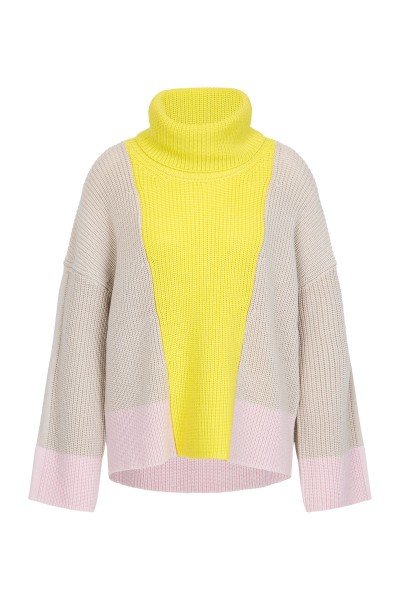 Oversized jumper with color block effect