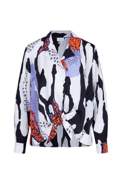 Elaborately printed blouse to tie in the front