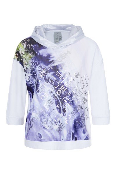 Hooded shirt with printed mesh quality