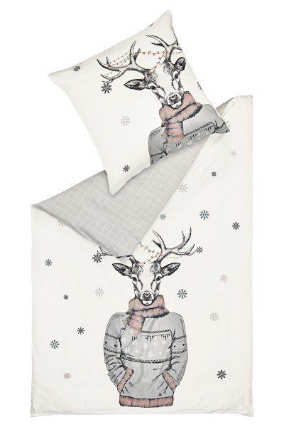 Bed linen with tonal fawn print
