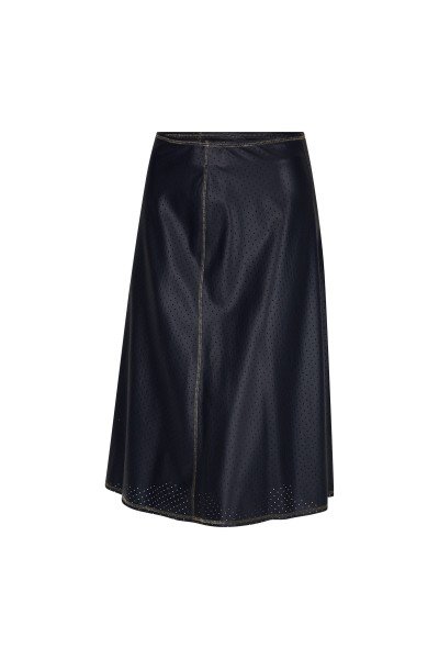 A-line skirt in punched faux leather