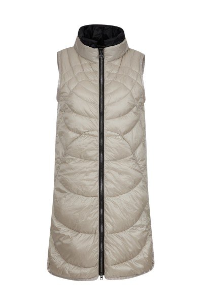 Casual long vest with down filling and innovative stitching