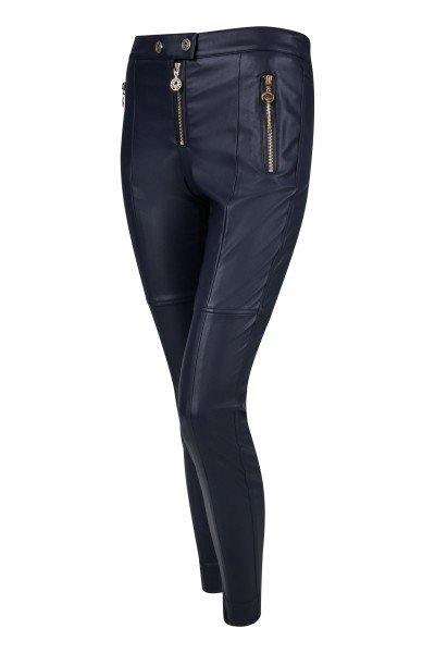 Slim trousers in stretchy faux leather