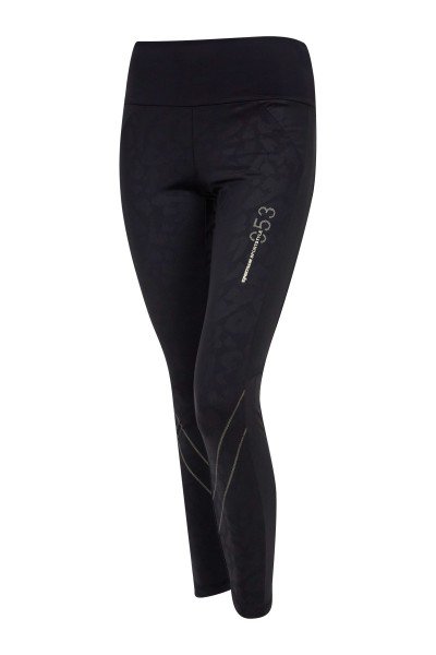 Thermal leggings with leopard print and metallic effect